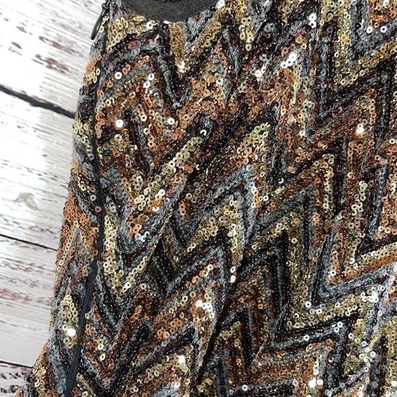 Ark & Co Dress Womens size Small All over sequins zigzag mini party New - Picture 8 of 10